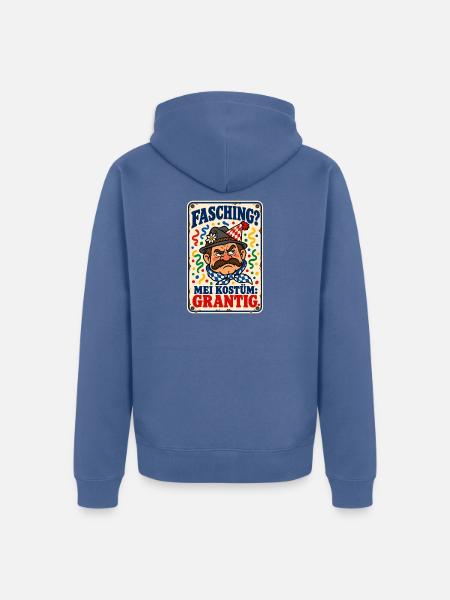 Fasching Kostüm grantig - Unisex Premium Bio Zip Hoodie - Taubenblau