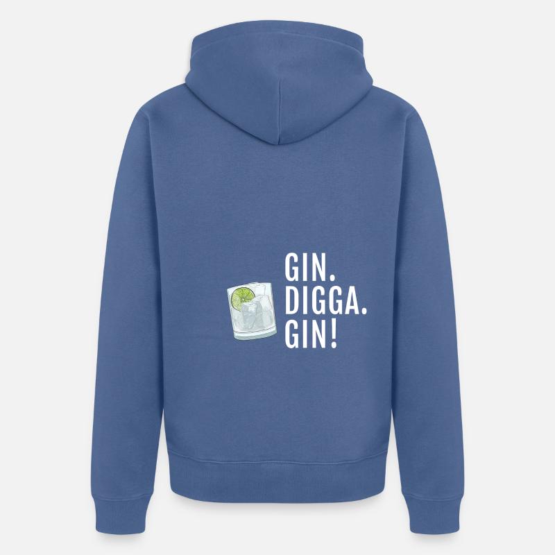 Gin Digga Gin - Unisex Premium Bio Zip Hoodie - Taubenblau