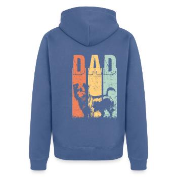 Sprollie Dad Chien Papa Maître Papa Vintage - Veste à capuche bio Premium Unisexe - bleu pigeon - Dos - Nico (187cm)