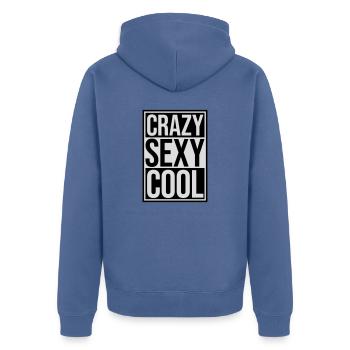 design cool sexy fou - Veste à capuche bio Premium Unisexe - bleu pigeon - Dos - Nico (187cm)