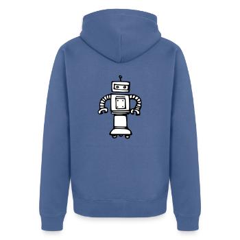 Robot 77a0re9 - Veste à capuche bio Premium Unisexe - bleu pigeon - Dos - Nico (187cm)