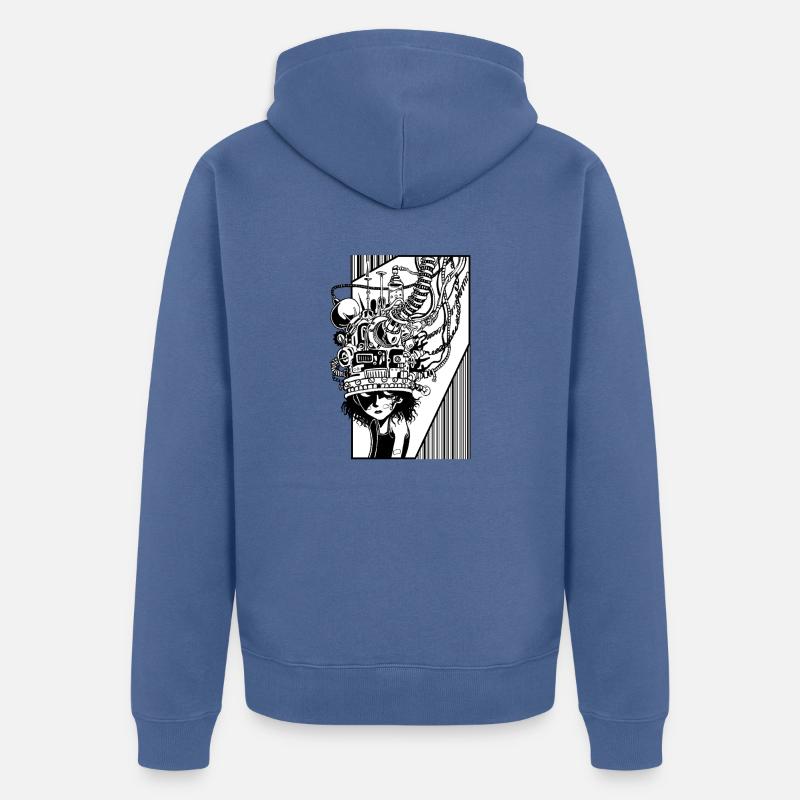 Télépathe - Veste à capuche bio Premium Unisexe - bleu pigeon