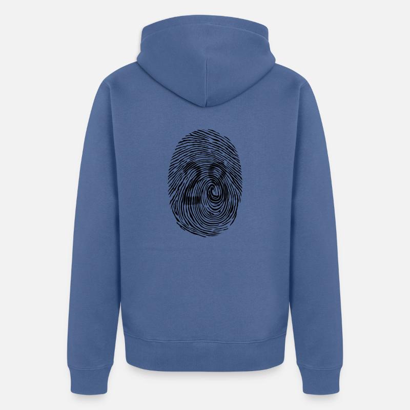 Made in Eure et Loire - Veste à capuche bio Premium Unisexe - bleu pigeon