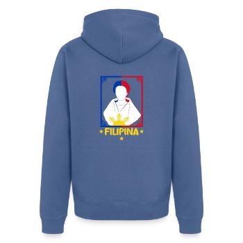 Philippinen Filipina Flagge Dalagang I Geschenk - Unisex Premium Bio Zip Hoodie - Taubenblau - Hinten - Nico (187cm)