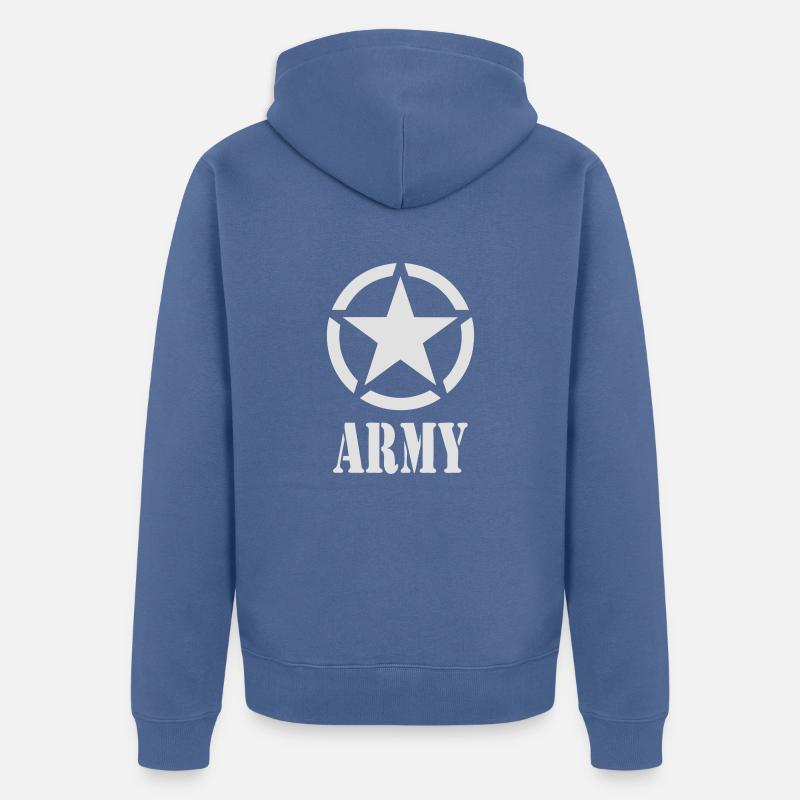 Army star 01 - Veste à capuche bio Premium Unisexe - bleu pigeon