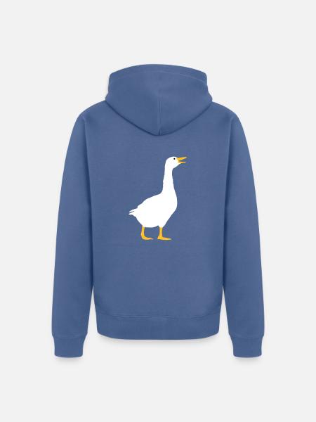 Laughing goose design - Unisex Premium Organic Zip Hoodie - stone blue