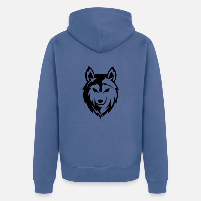Le loup - Veste à capuche bio Premium Unisexe - bleu pigeon