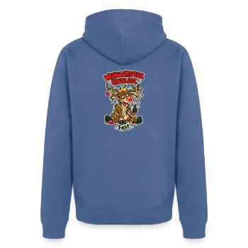 Weihnachtsfeier überlebt Fast - Unisex Premium Bio Zip Hoodie - Taubenblau - Hinten - Nico (187cm)