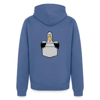 Chest bag Seagull On the way - Unisex Premium Organic Zip Hoodie - stone blue - Back - Nico (187cm)