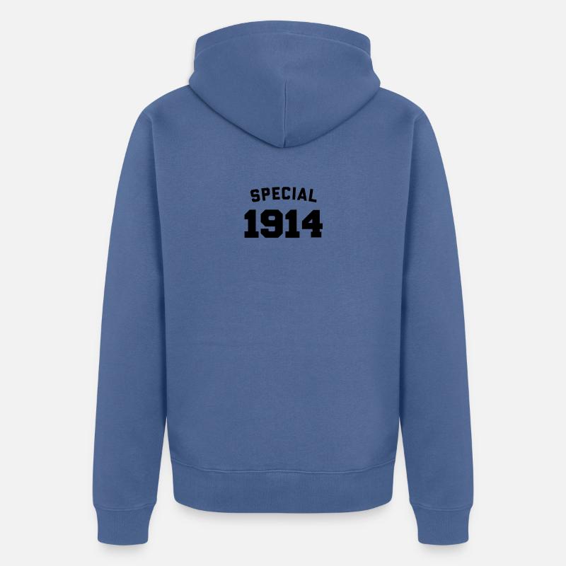 Drôle d’anniversaire Spécial 1914 - Veste à capuche bio Premium Unisexe - bleu pigeon