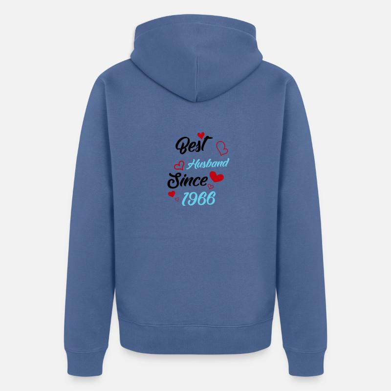 Bester Ehemann seit 1966 Hochzeit - Unisex Premium Bio Zip Hoodie - Taubenblau