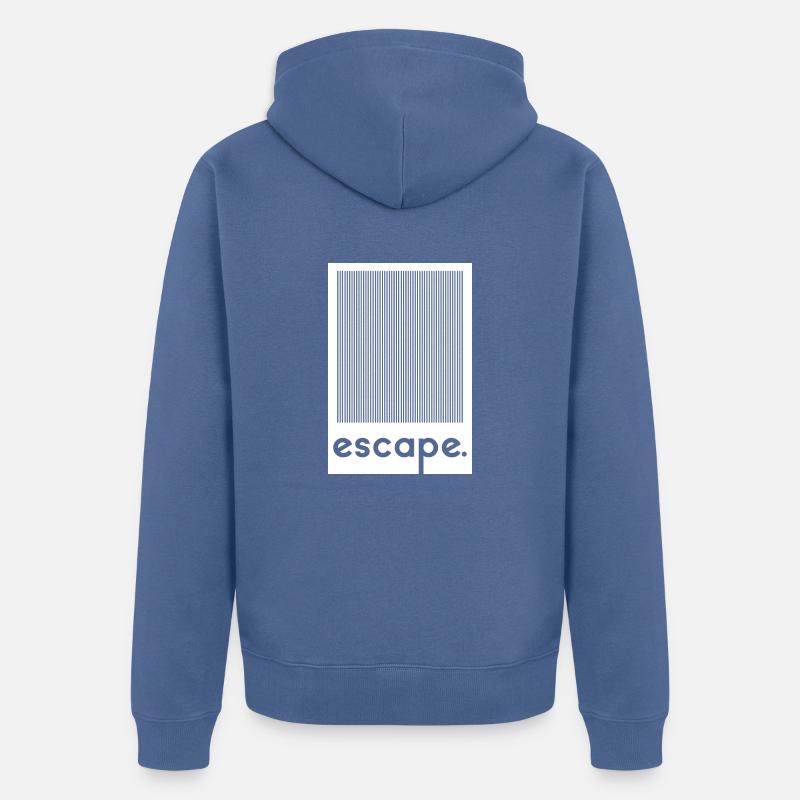 Échapper à un - Veste à capuche bio Premium Unisexe - bleu pigeon