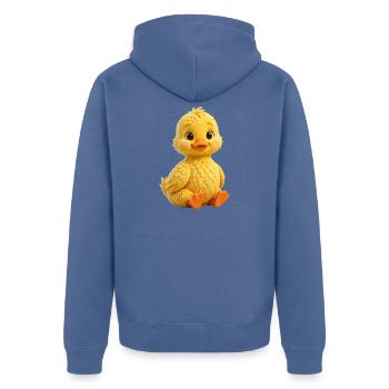 Sonneniger Entlein-Plüsch-Charme - Unisex Premium Bio Zip Hoodie - Taubenblau - Hinten - Nico (187cm)