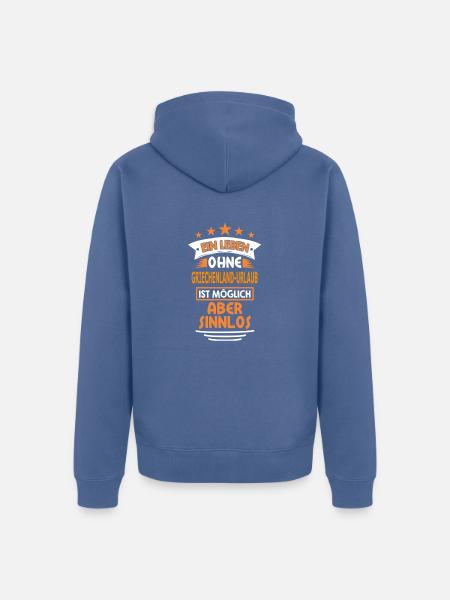 GRIECHENLAND-URLAUB - Unisex Premium Bio Zip Hoodie - Taubenblau