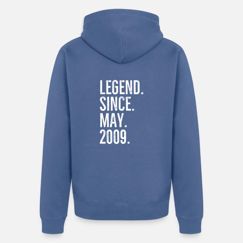 Légende depuis mai 2009 - Veste à capuche bio Premium Unisexe - bleu pigeon