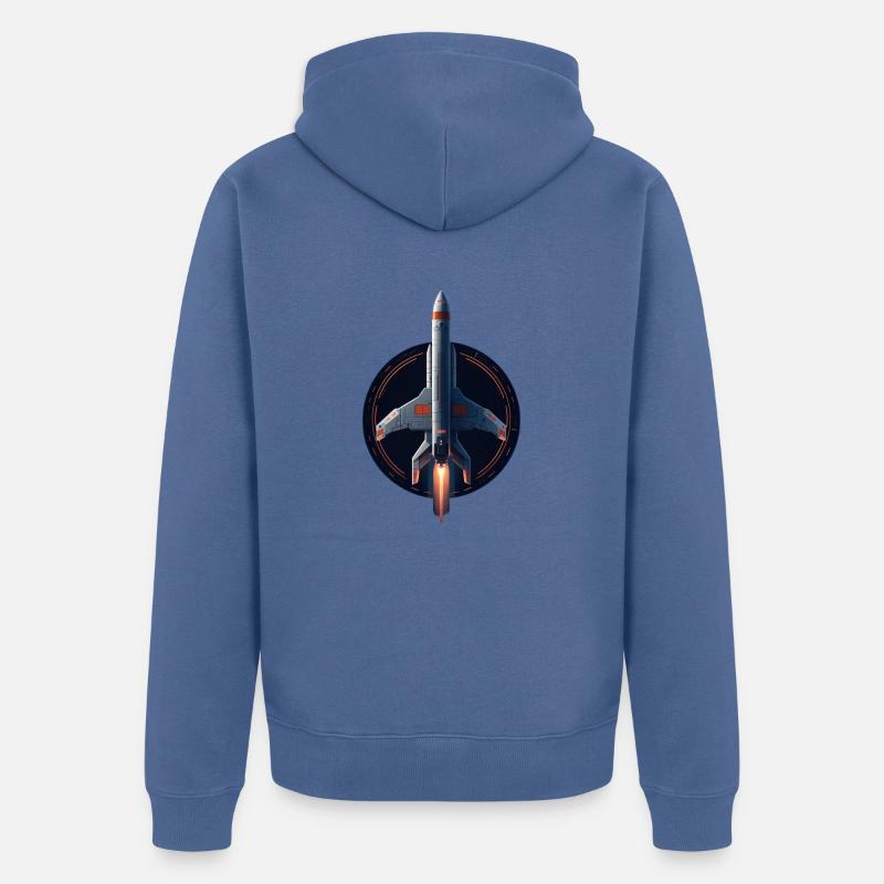 Fusée spatiale - Veste à capuche bio Premium Unisexe - bleu pigeon