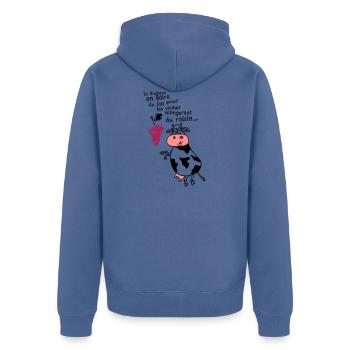 humour alcool raisin boire bretagne vache raisin1 - Veste à capuche bio Premium Unisexe - bleu pigeon - Dos - Nico (187cm)