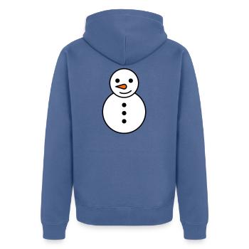 Snowman illustration for winter fashion - Unisex Premium Organic Zip Hoodie - stone blue - Back - Nico (187cm)
