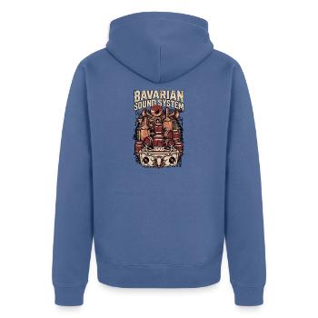 Bavarian Soundsystem - Unisex Premium Bio Zip Hoodie - Taubenblau - Hinten - Nico (187cm)
