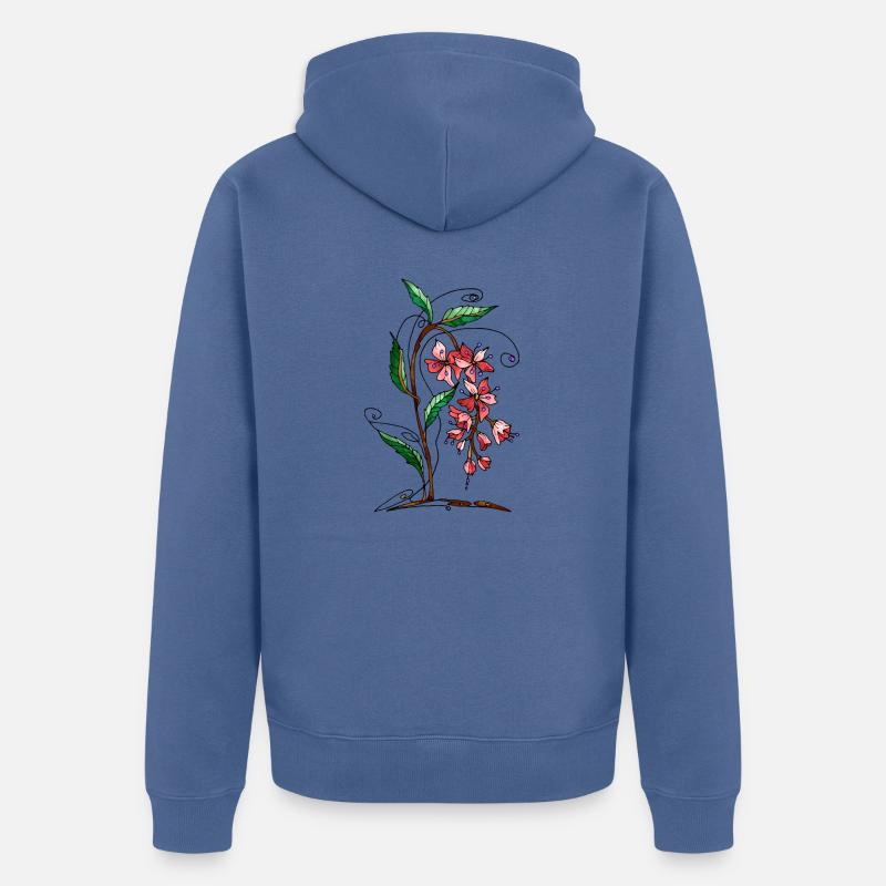 Fleur - Veste à capuche bio Premium Unisexe - bleu pigeon