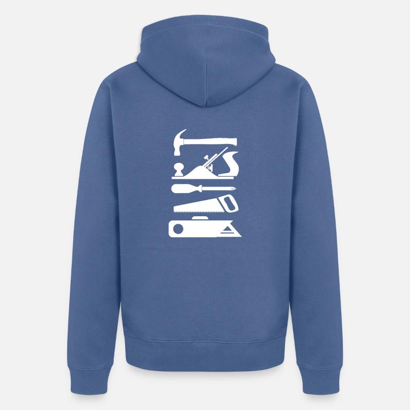 Outils menuiserie Menuisier - Veste à capuche bio Premium Unisexe - bleu pigeon