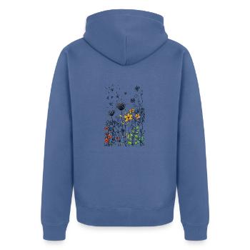 fleurs - Veste à capuche bio Premium Unisexe - bleu pigeon - Dos - Nico (187cm)