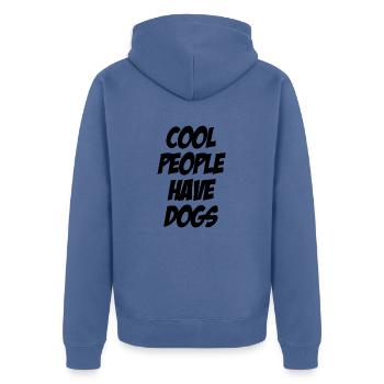 Les gens cool ont des chiens - Veste à capuche bio Premium Unisexe - bleu pigeon - Dos - Nico (187cm)