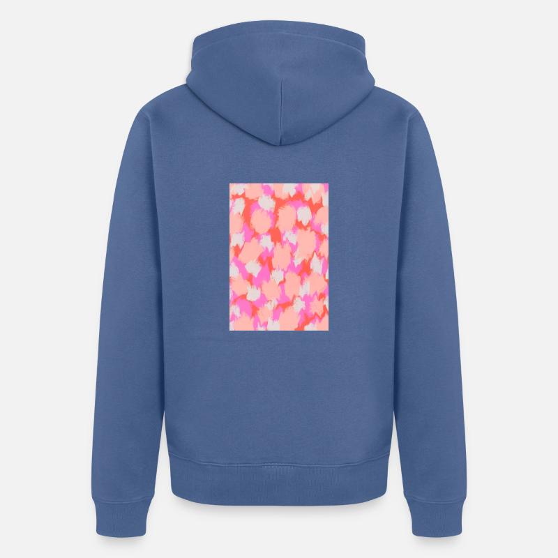 Pink Orange Strokes Pattern - Unisex Premium Bio Zip Hoodie - Taubenblau