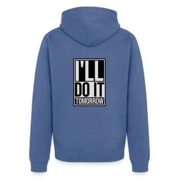 Citation de Do It Tomorrow - Veste à capuche bio Premium Unisexe - bleu pigeon - Dos - Nico (187cm)