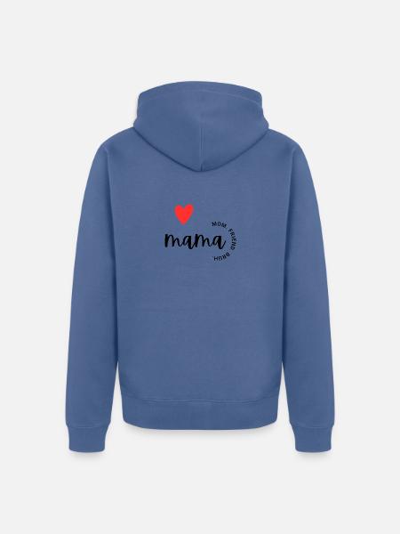 I love Mama png - Unisex Premium Bio Zip Hoodie - Taubenblau