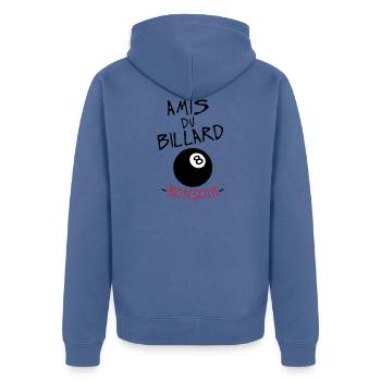 Zitat Freunden gute Nacht Billard 8 Ball Sport Humor - Unisex Premium Bio Zip Hoodie - Taubenblau - Hinten - Nico (187cm)