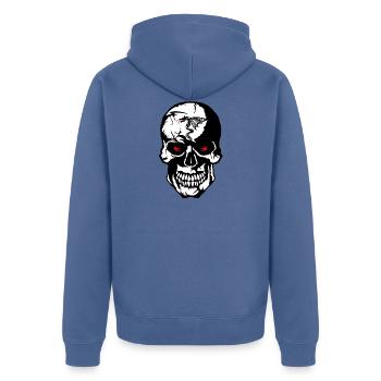 tete de mort crane dragon tribal tatouage tattoo s - Veste à capuche bio Premium Unisexe - bleu pigeon - Dos - Nico (187cm)