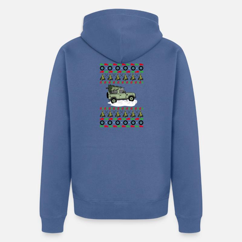 Defender - Weihnachtspullover - Unisex Premium Bio Zip Hoodie - Taubenblau