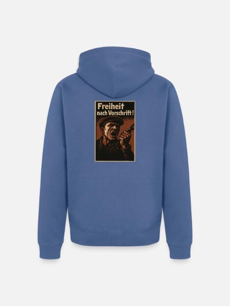 Kettenbruch Befreiungs-Poster - Unisex Premium Bio Zip Hoodie - Taubenblau