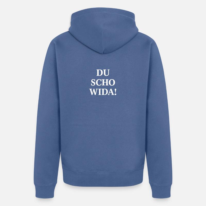 Du scho wida Bold Statement - Veste à capuche bio Premium Unisexe - bleu pigeon