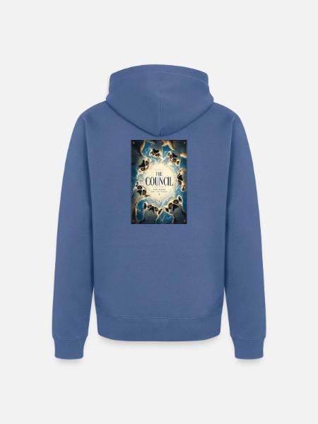 Der Eulenrat – Mystic Circle - Unisex Premium Bio Zip Hoodie - Taubenblau