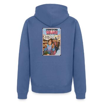 Sternzeichen Waage -  Humor für Unentschlossene - Unisex Premium Bio Zip Hoodie - Taubenblau - Hinten - Nico (187cm)
