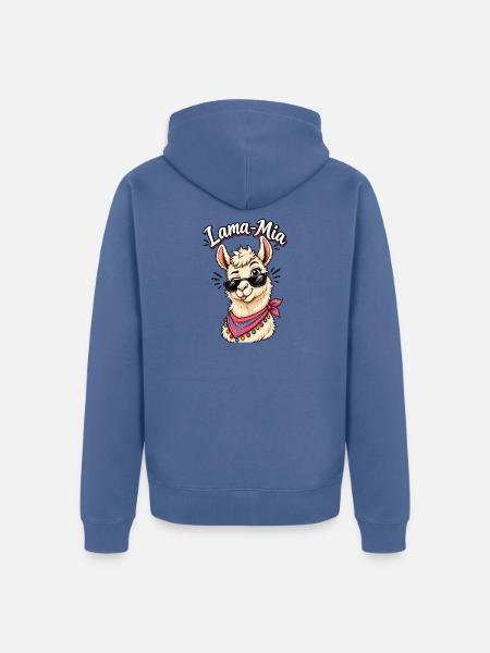 Lama Mia - Unisex Premium Bio Zip Hoodie - Taubenblau