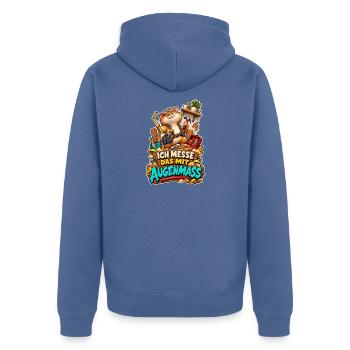 Ich Messe Das Mit Augenmaß Hamster Handwerker - Unisex Premium Bio Zip Hoodie - Taubenblau - Hinten - Nico (187cm)