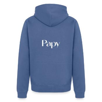 BONNE FÊTE PAPA. PAPA. FÊTE DES PÈRES. PÈRE - Veste à capuche bio Premium Unisexe - bleu pigeon - Dos - Nico (187cm)