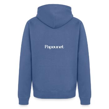 BONNE FÊTE PAPA. PAPA. FÊTE DES PÈRES. PÈRE - Veste à capuche bio Premium Unisexe - bleu pigeon - Dos - Nico (187cm)