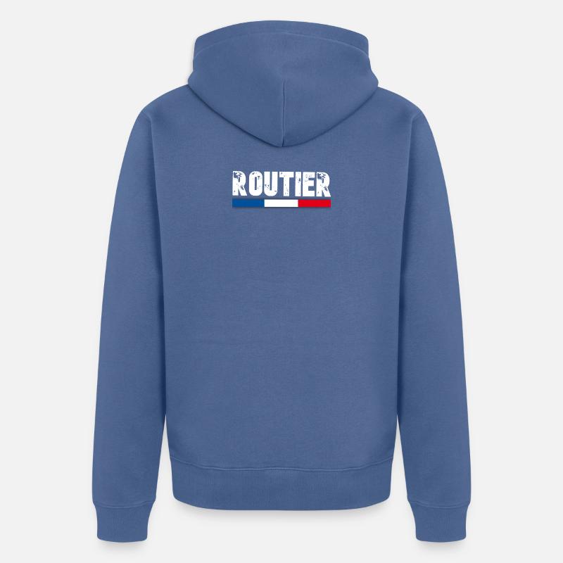 routier drapeau francais - Veste à capuche bio Premium Unisexe - bleu pigeon