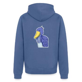 Schuhschnabel Vogel Ornithologe Wald I Geschenk - Unisex Premium Bio Zip Hoodie - Taubenblau - Hinten - Nico (187cm)