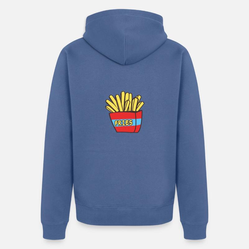 Frites - Veste à capuche bio Premium Unisexe - bleu pigeon