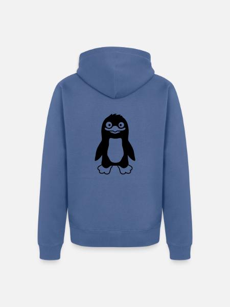 Ulkiger lustiger Pinguin grinst - Unisex Premium Bio Zip Hoodie - Taubenblau