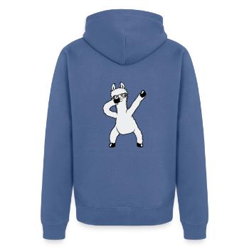 Drôle de Dabbing Dab Dance Llama Cool Lunettes de soleil - Veste à capuche bio Premium Unisexe - bleu pigeon - Dos - Nico (187cm)