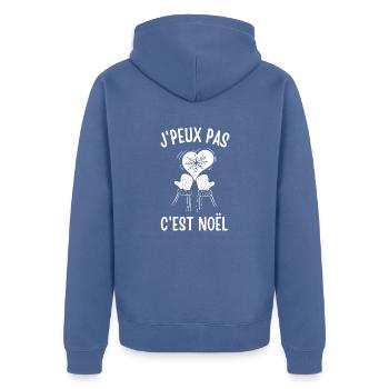 Je peux pas c est Noël 2 - Veste à capuche bio Premium Unisexe - bleu pigeon - Dos - Nico (187cm)