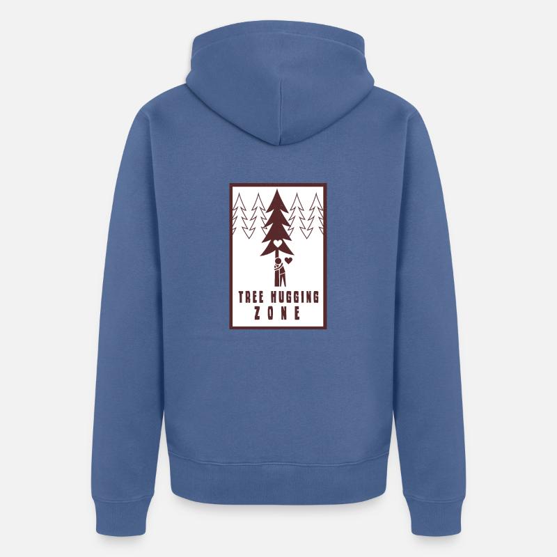 Tree Hugging Zone - Veste à capuche bio Premium Unisexe - bleu pigeon