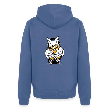 Gamer Owl Gaming Player Controller Headset Fun - Veste à capuche bio Premium Unisexe - bleu pigeon - Dos - Nico (187cm)