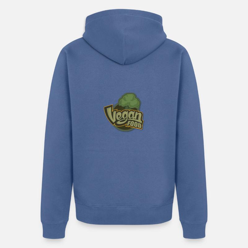 Conception de nourriture végétalienne - Veste à capuche bio Premium Unisexe - bleu pigeon